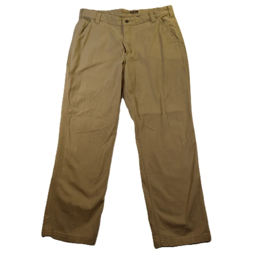Carhartt Mens 36x32 Rugged Flex Relaxed Fit Canvas Work Pant Tan BN2291-M
